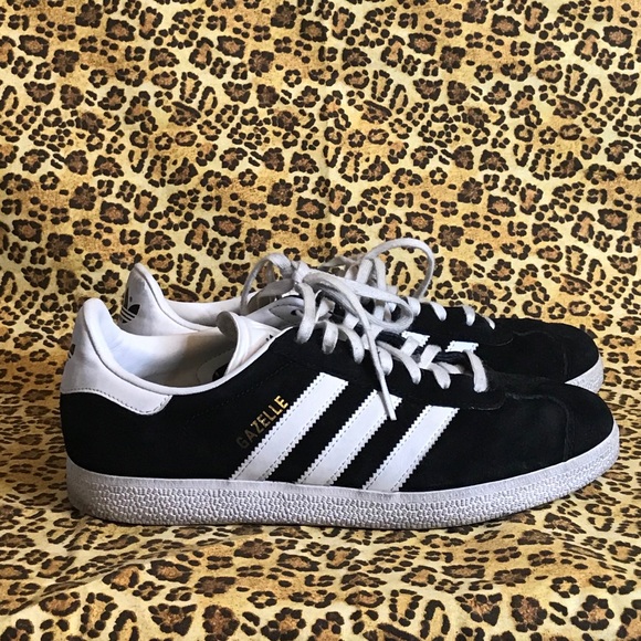 Adidas Gazelle Suede & Leather Trainers Bk/Wh 8.5 - Picture 3 of 8